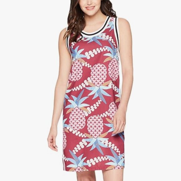 FARM Rio Pink Pineapple and Black Polka Dot Midi Dress, Sz S - Picture 2 of 7